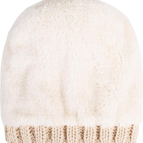 Womens Winter Thick Cable Knit Beanie Faux Fur Pom Hat Fleece Lined Skull Cap - Picture 4 of 6